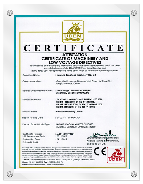 ZHMAC CE Certificate